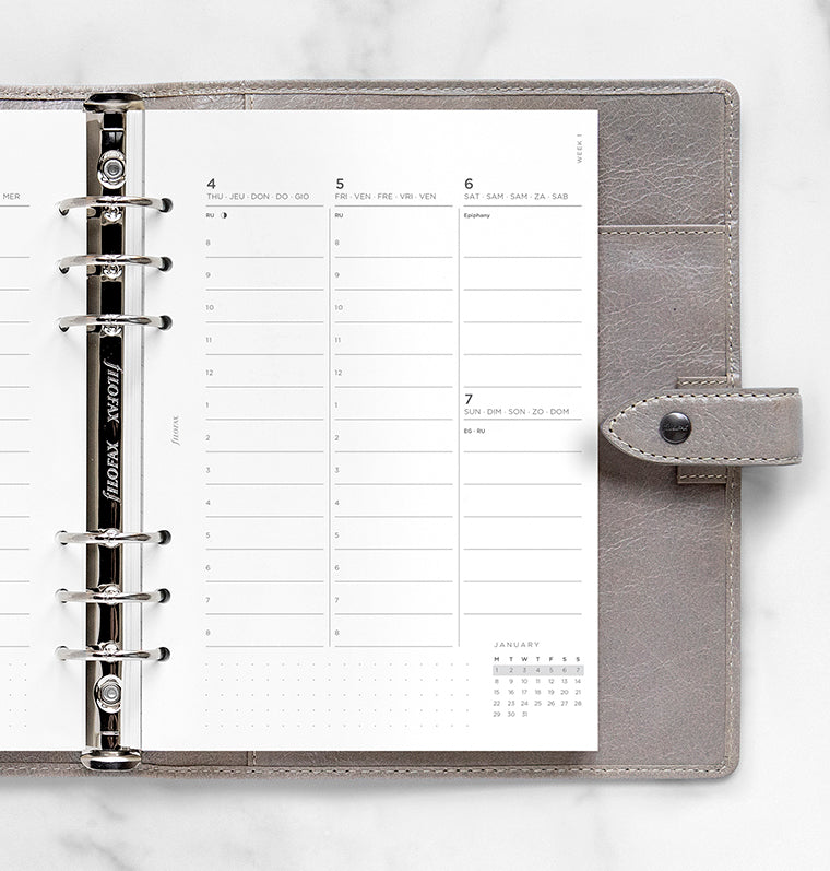 Minimal Week to View Diary Refill - Pocket