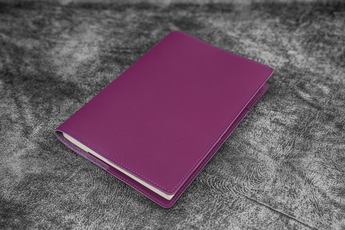 Galen Leather Slim A5 Notebook / Planner Cover - Purple