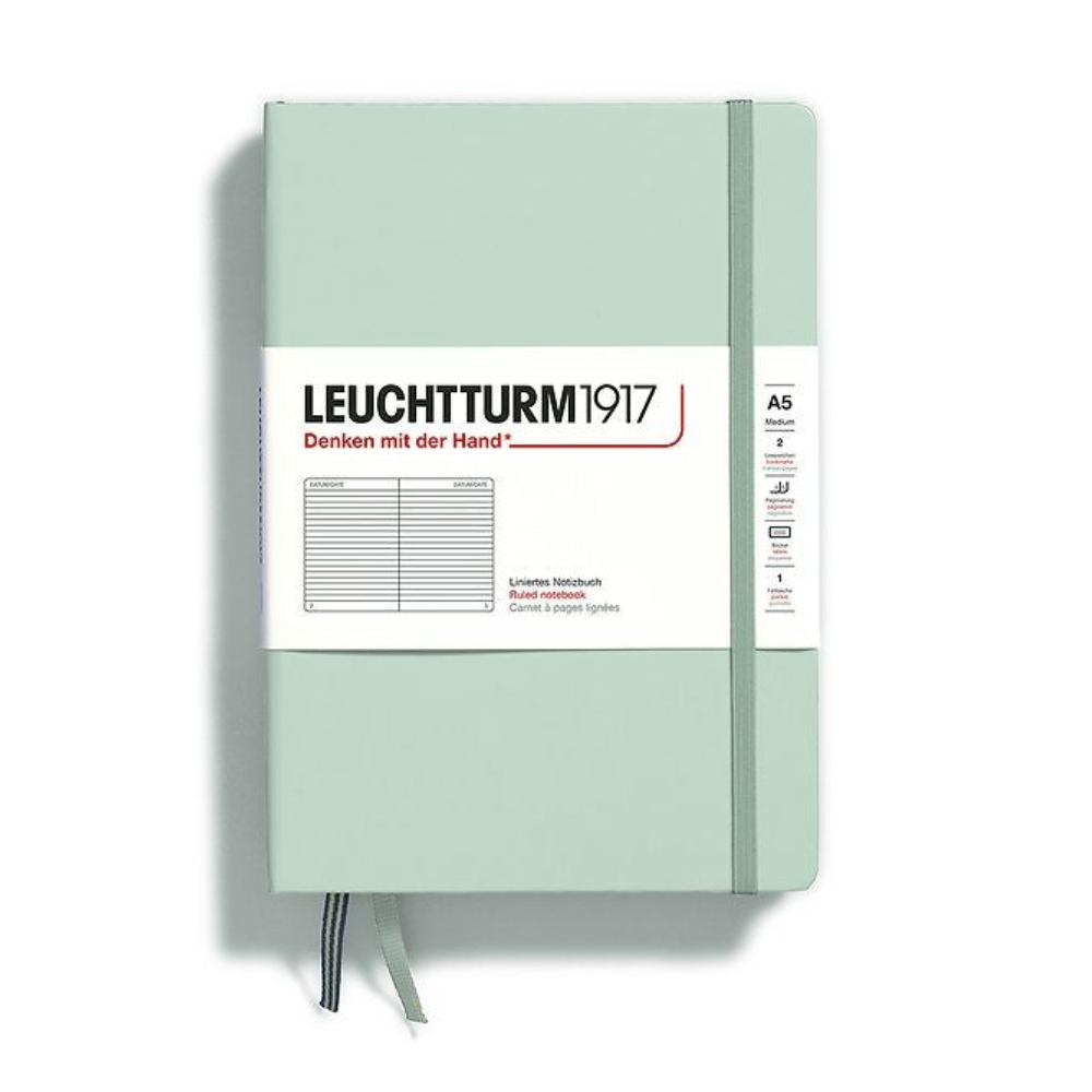 Leuchtturm1917 A5 Medium Hardcover Ruled Notebook - Mint Green