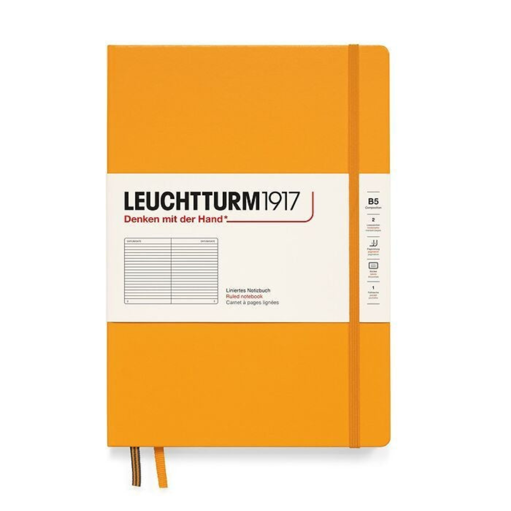 Leuchtturm1917 Medium A5 Dotted Hardcover Notebook (Orange) - 249 Numbered  Pages