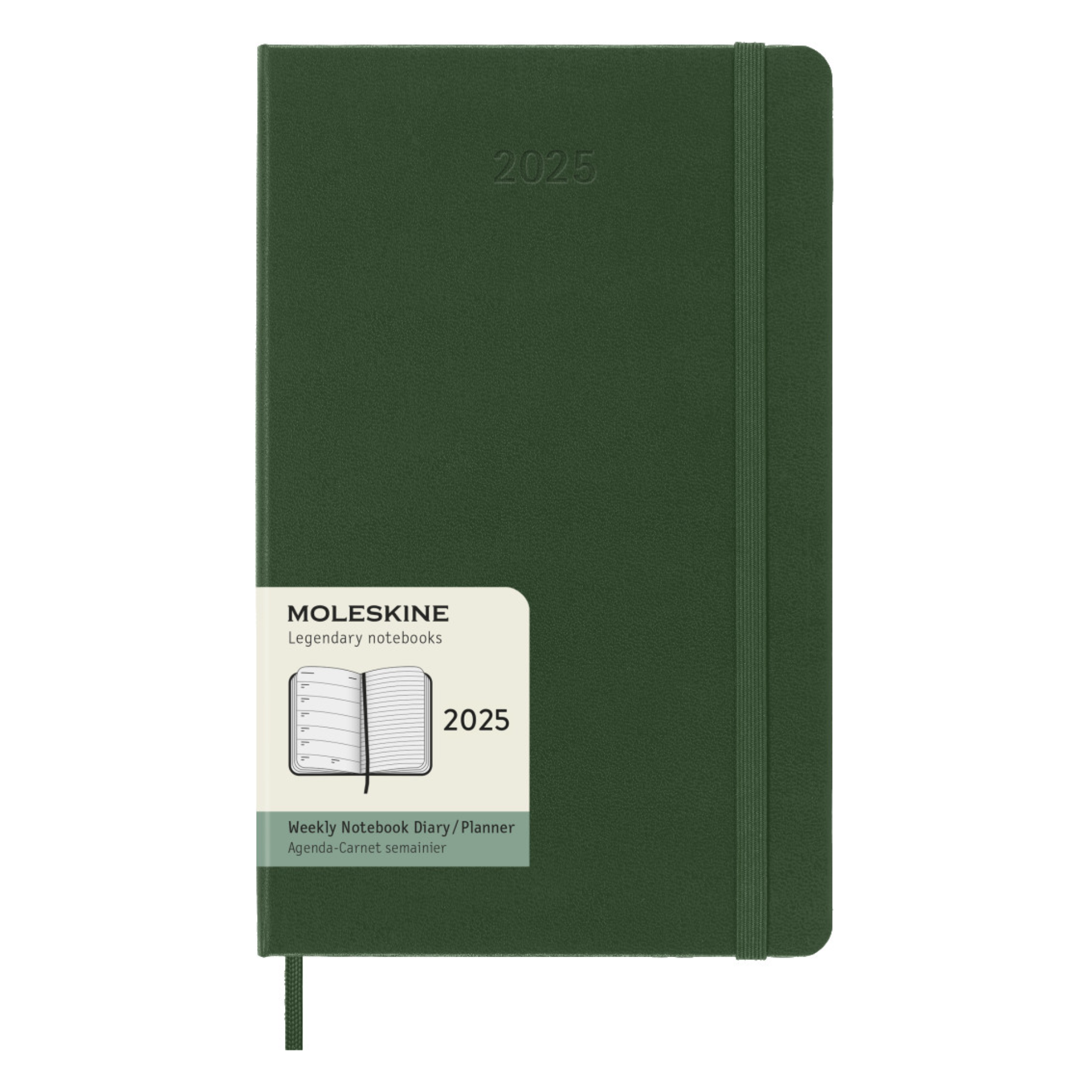 Moleskine 2025 Large Hardcover Weekly Calendar with Notes Myrtle Gre