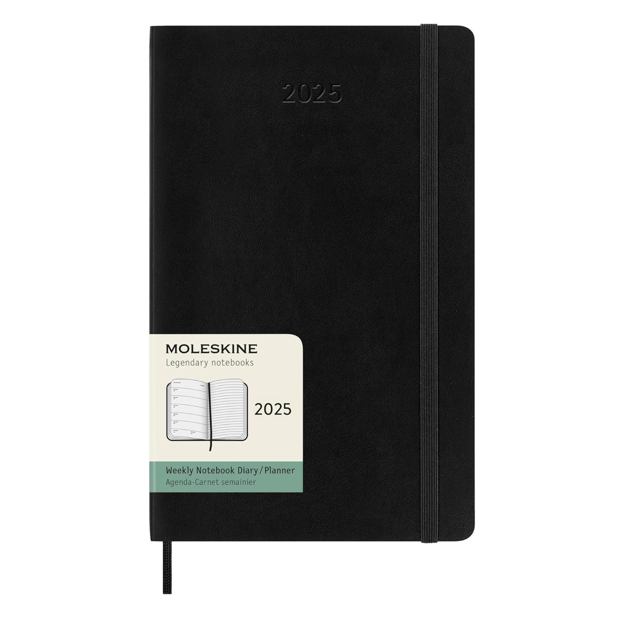 Moleskine 2025 Large Softcover Weekly Calendar with Notes Black