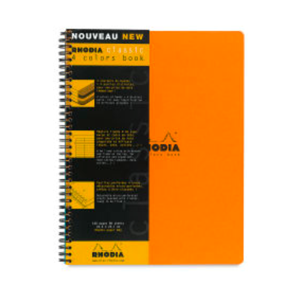 Rhodia 4Color Wirebound Lined with Margin A4 Notebook Orange