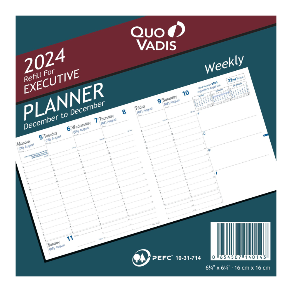 QUO VADIS DESK WEEKLY EXECUTIVE #14 REFILL 2024 – Americas Pens Collection  Inc