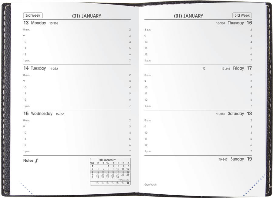 Quo Vadis 2024 Minister Vertical Weekly Planner - Texas Violet