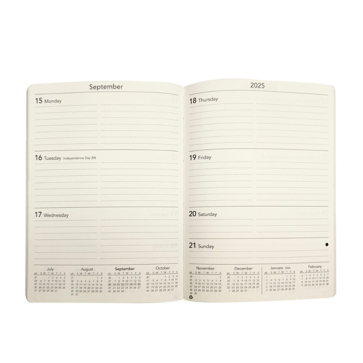 Scully 2025 1045A Monthly/Weekly Refill (5.5 x 7.5 - Sewnbound)