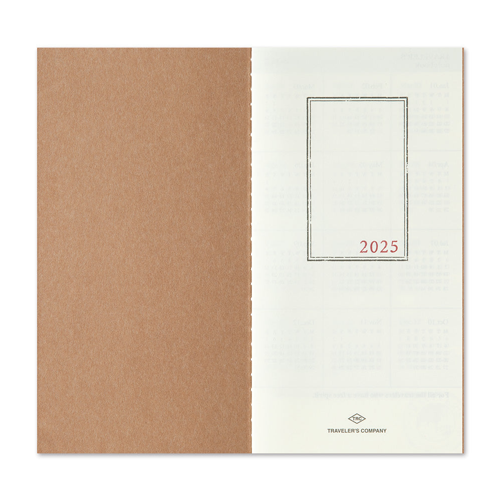 Traveler's 2025 Regular Size Diary Insert - Monthly