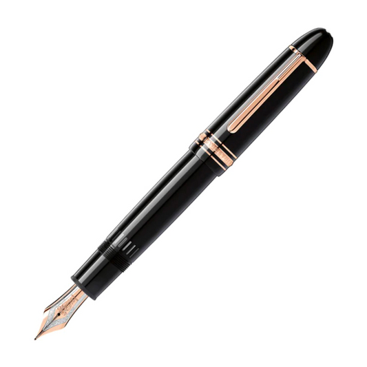 Montblanc 149 Fountain Pen - Black with Rose Gold Trim (Meisterstück)