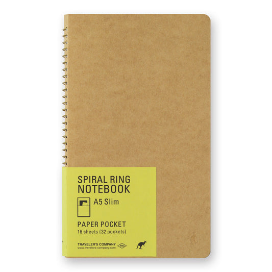 Traveler's Company Spiral Ring Notebook - Paper Pocket (A5 Slim)
