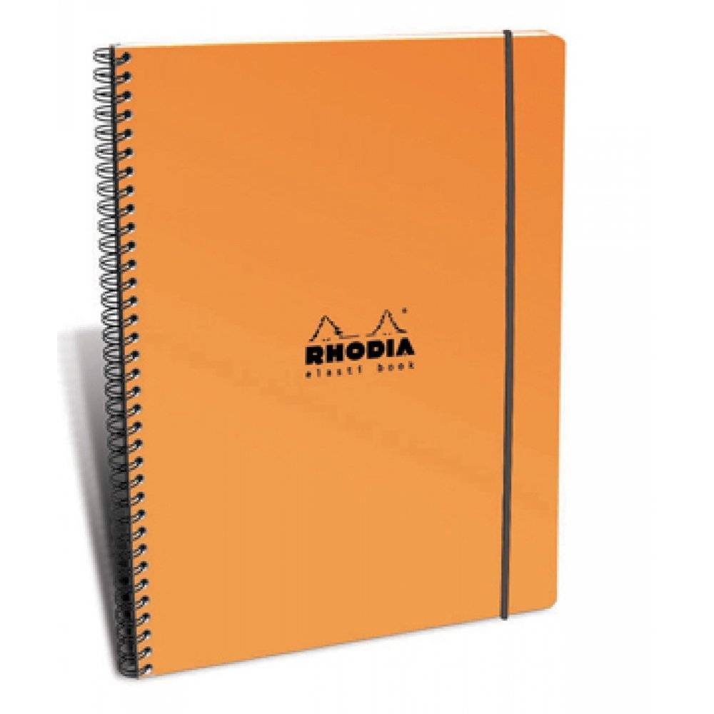 Rhodia #19 Elasti Wirebound A4+ Lined with Margin Notebook - Orange