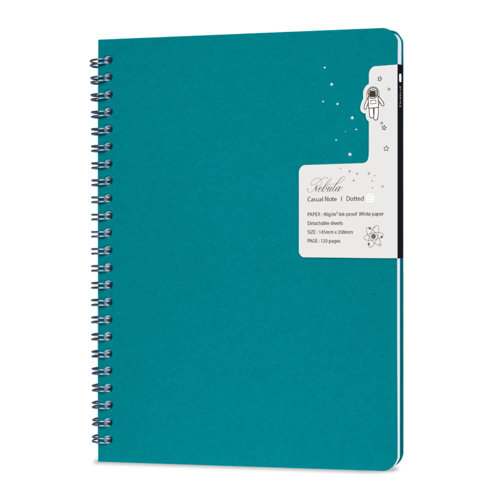 Colorverse Nebula A5 Casual Notebook - Turquoise Plain