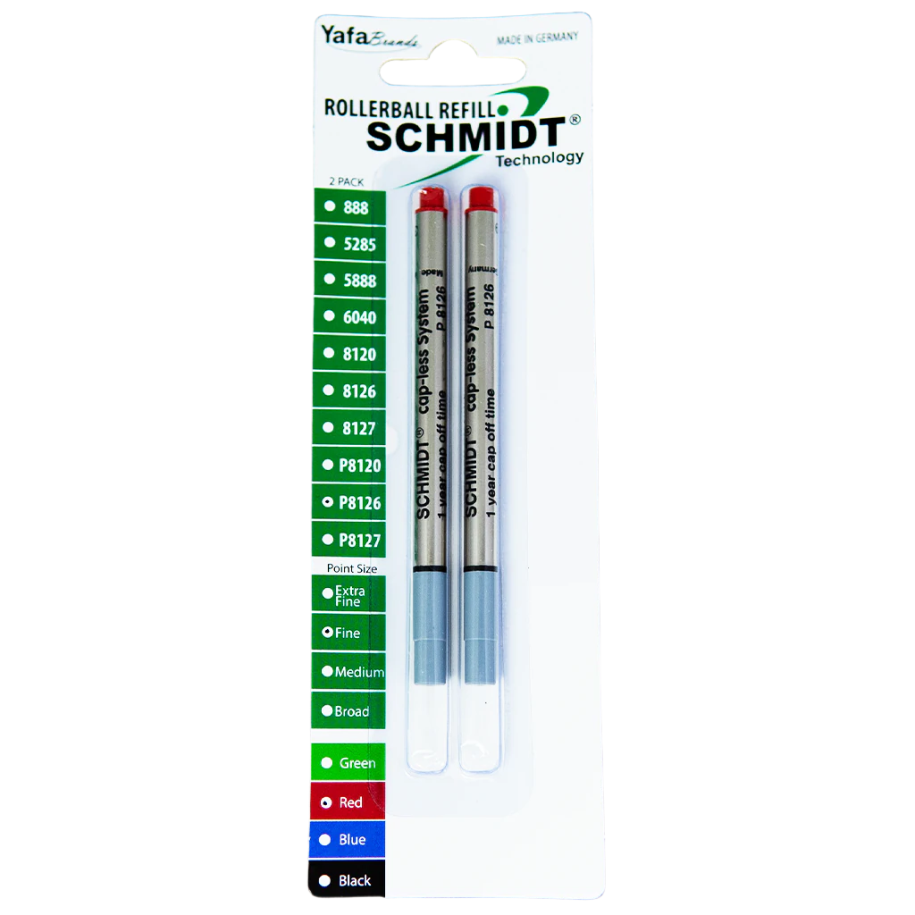 Schmidt Short Capless Rollerball Refill - Red Fine (2ea)