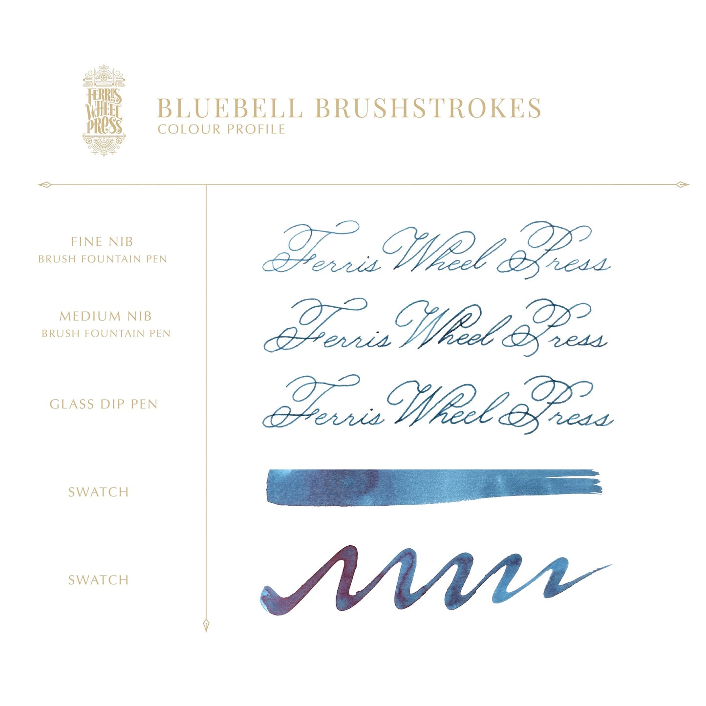 Ferris Wheel Press Bluebell Brushstrokes (38ml) Bottled Ink