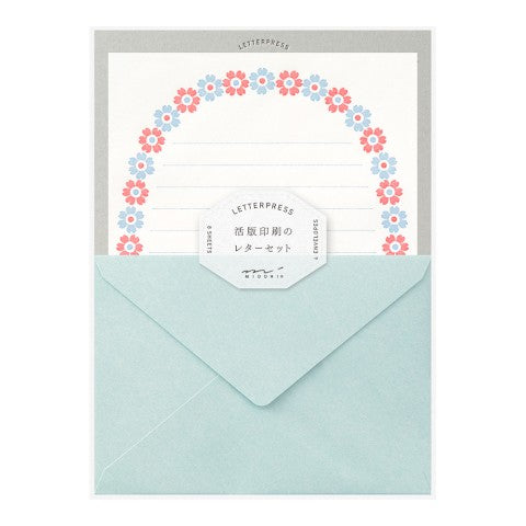 Midori Letter Set - Letterpress Flower