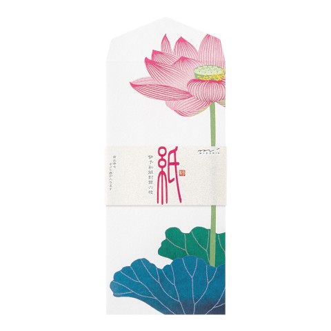 Midori Four Designs Envelope - Silk-Printing Lotus