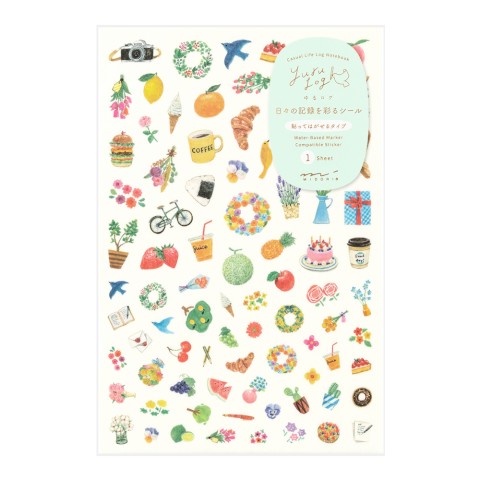 Midori Yuru Log Stickers - Motif (1 sheet)