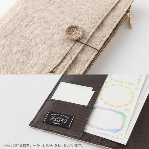 Midori Yuru B6 Log Notebook Cover - Cloth Beige