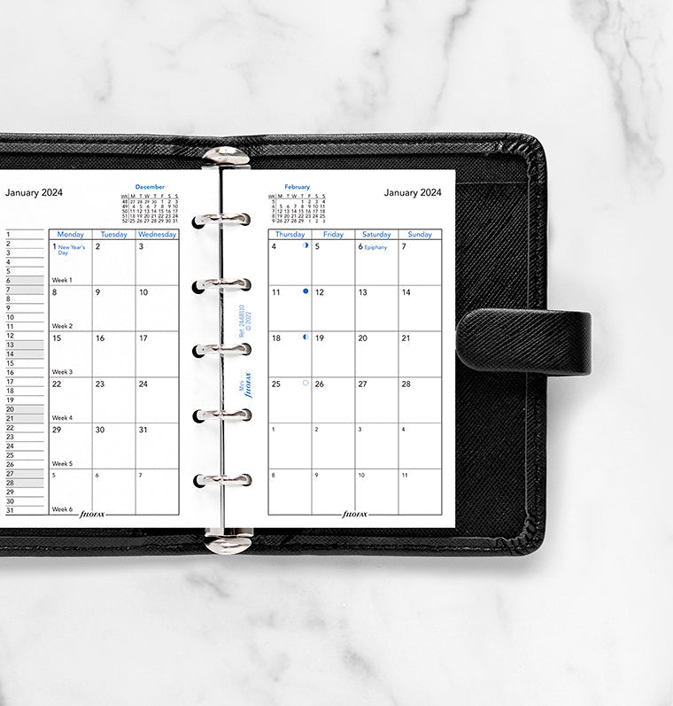 Filofax 2024 Mini Month on Two Pages Planner