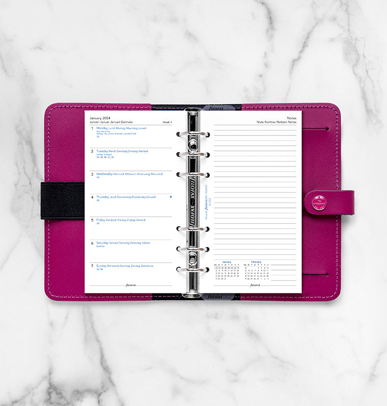 Filofax 2024 Personal Week on One Page with Notes Planner
