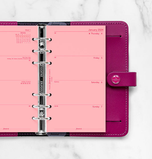 Filofax 2024 Personal Week on Two Pages Planner - Pink