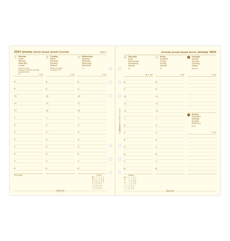 Filofax 2024 A5 Week on Two Pages - Diary with Appointments (Cotton Cream  Paper)