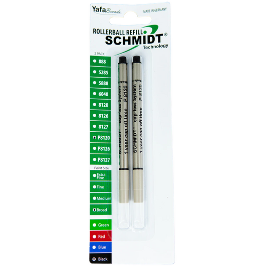 Schmidt Short Capless Rollerball Refill - Black (2ea)