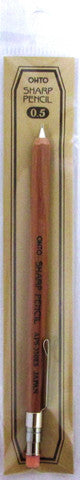 Ohto Wooden Mechanical Pencil Mini with Eraser & Clip - Natural (.5mm)