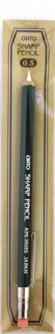 Ohto Wooden Mini Mechanical Pencil with Eraser & Clip - Green (.5mm)