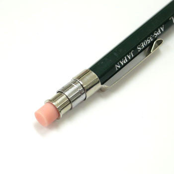 Ohto Wooden Mini Mechanical Pencil with Eraser & Clip - Green (.5mm)