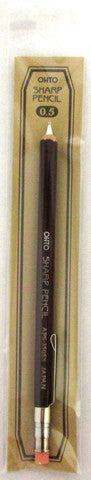 Ohto Wooden Mini Mechanical Pencil with Eraser & Clip - Deep Red (.5mm)