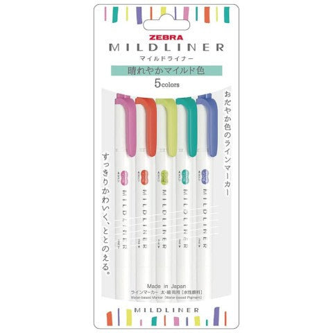 Zebra Mildliner 5 Color Set HC