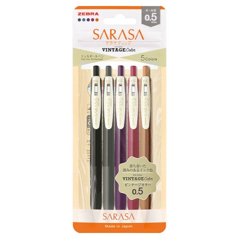 Sarasa Clip .5 VintageColor Set 2 (5 pens)