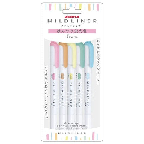 Zebra Mildliner 5 Color Set