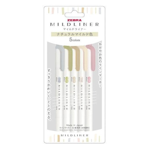 Zebra Mildliner 5 Color Set NTC