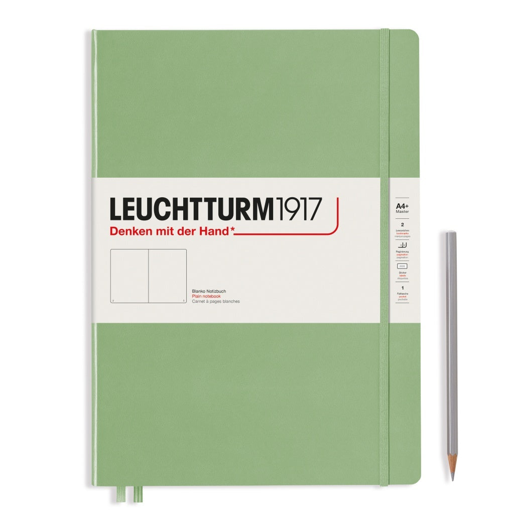 Leuchtturm1917 Master Slim A4+ Hardcover Plain Notebook - Sage