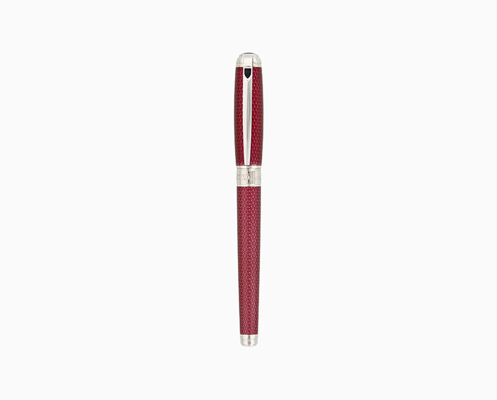 S.T. Dupont Line-D Firehead Guilloche Fountain Pen - Dark Pink