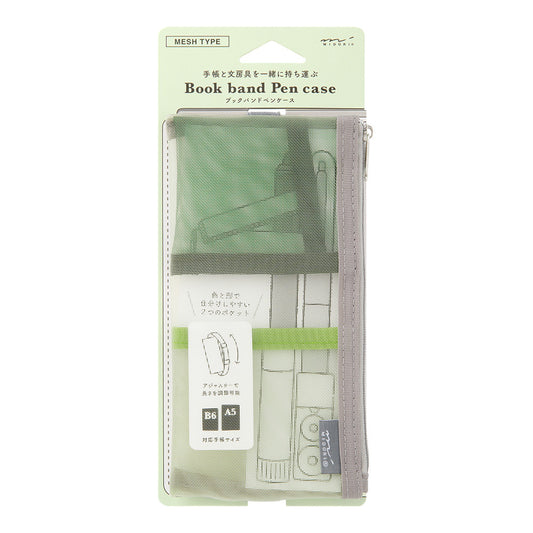 Midori Book Band Case B6-A5 Mesh Green