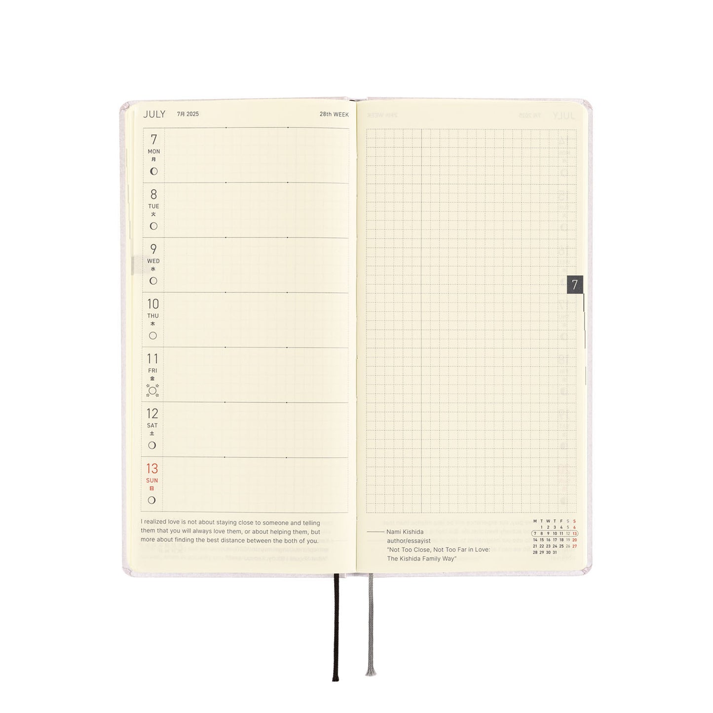 Hobonichi 2025 Weeks - Paper Series: Platinum White