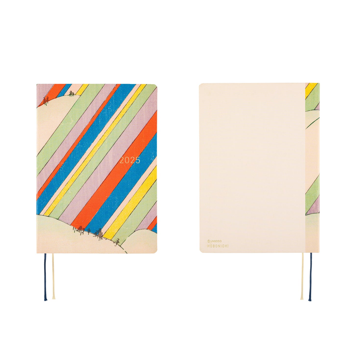 Hobonichi HON 2025 A5 Techo Hardcover Book - Unsodo: Bijutsukai (Rainbow)