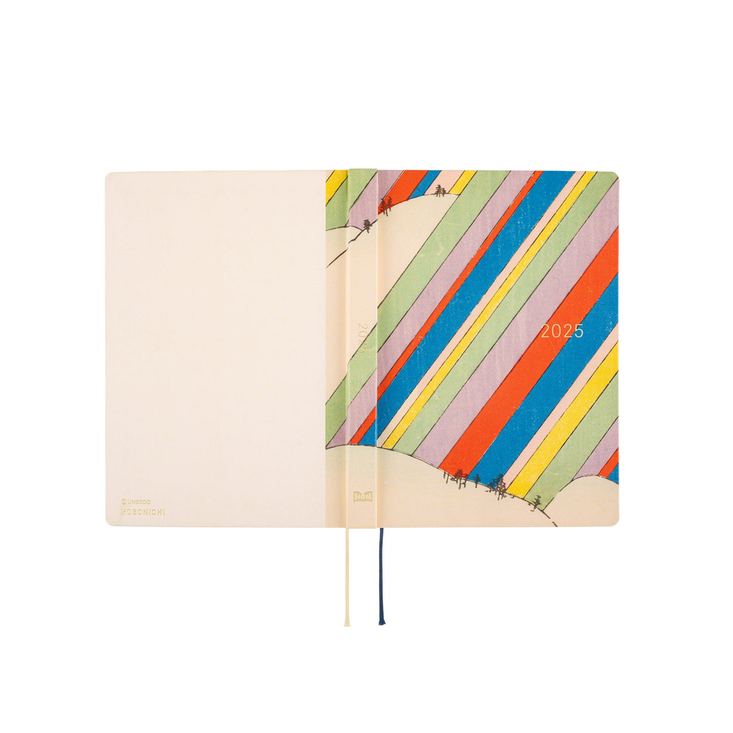 Hobonichi HON 2025 A5 Techo Hardcover Book - Unsodo: Bijutsukai (Rainbow)