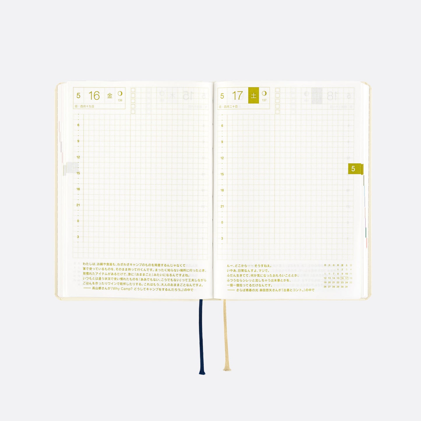 Hobonichi HON 2025 A6 Techo Hardcover Book - Slash (Ivory)