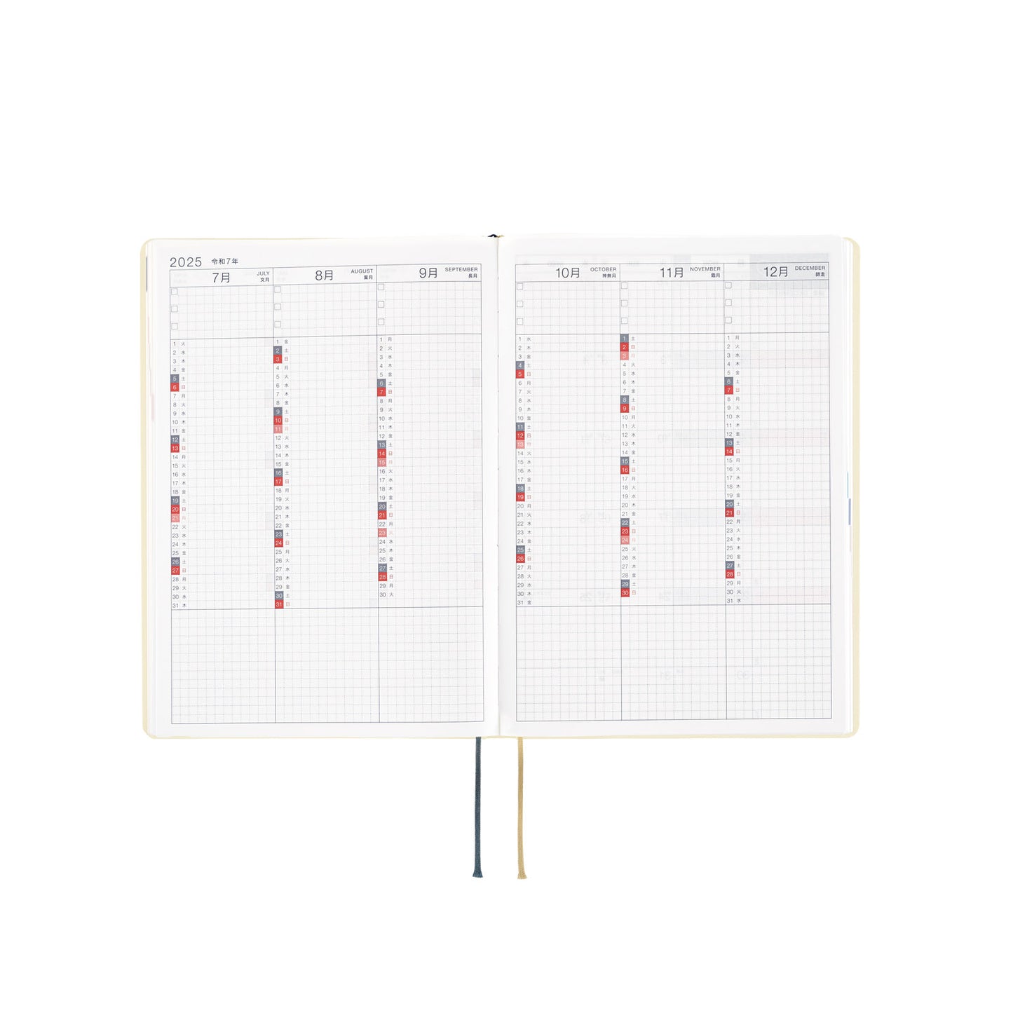 Hobonichi HON 2025 A5 Techo Hardcover Book - Slash (Ivory)