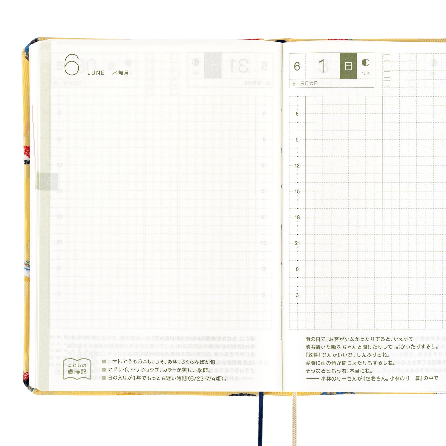 Hobonichi HON 2025 A6 Techo Hardcover Book - Bow & Tie: Sushi