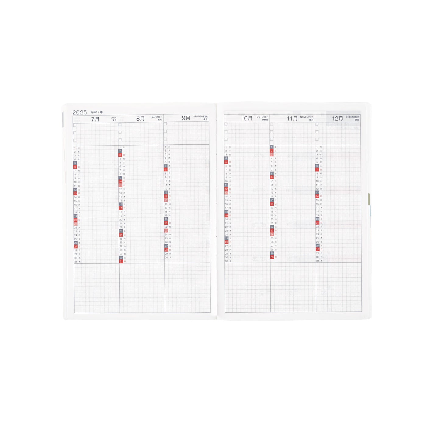 Hobonichi HON 2025 A5 Techo Hardcover Book - Paper Series: Black Gingham