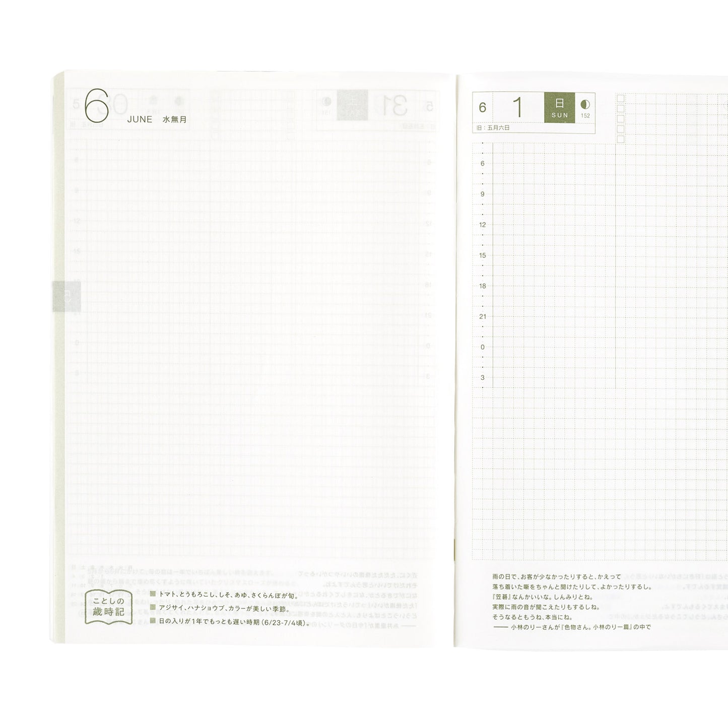 Hobonichi HON 2025 A5 Techo Hardcover Book - Paper Series: Black Gingham