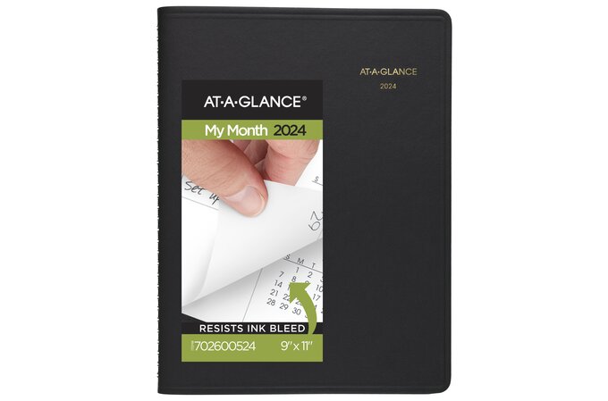 AT-A-GLANCE 2025 Monthly Planner (9" x 11") - Black