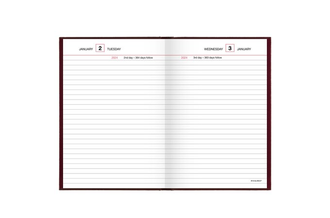 AT-A-GLANCE Standard Diary 2025 Daily Reminder (5 1/2" x 8") - Red