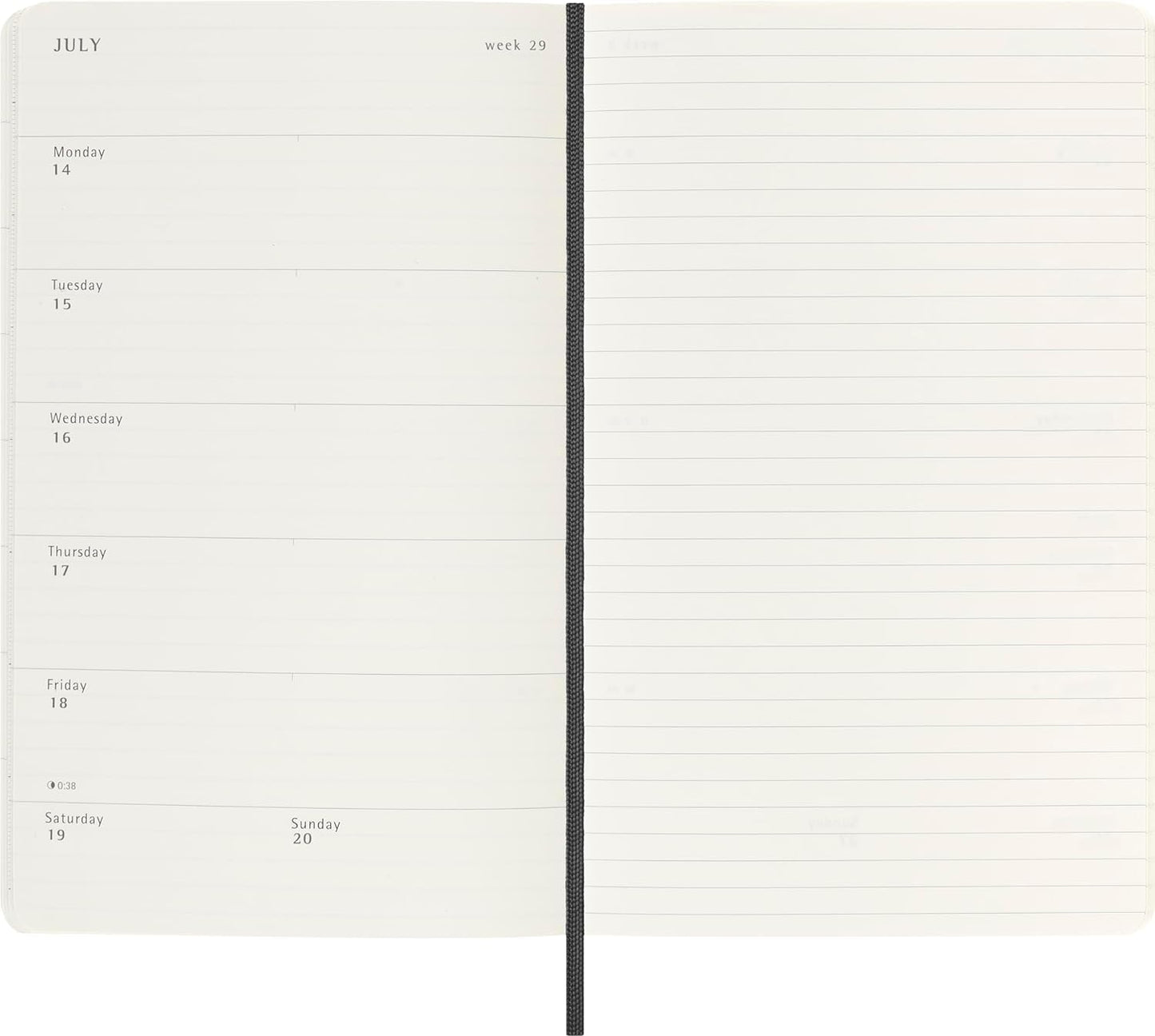 Moleskine 2025 X-Large Softcover Weekly Calendar with Notes - Black