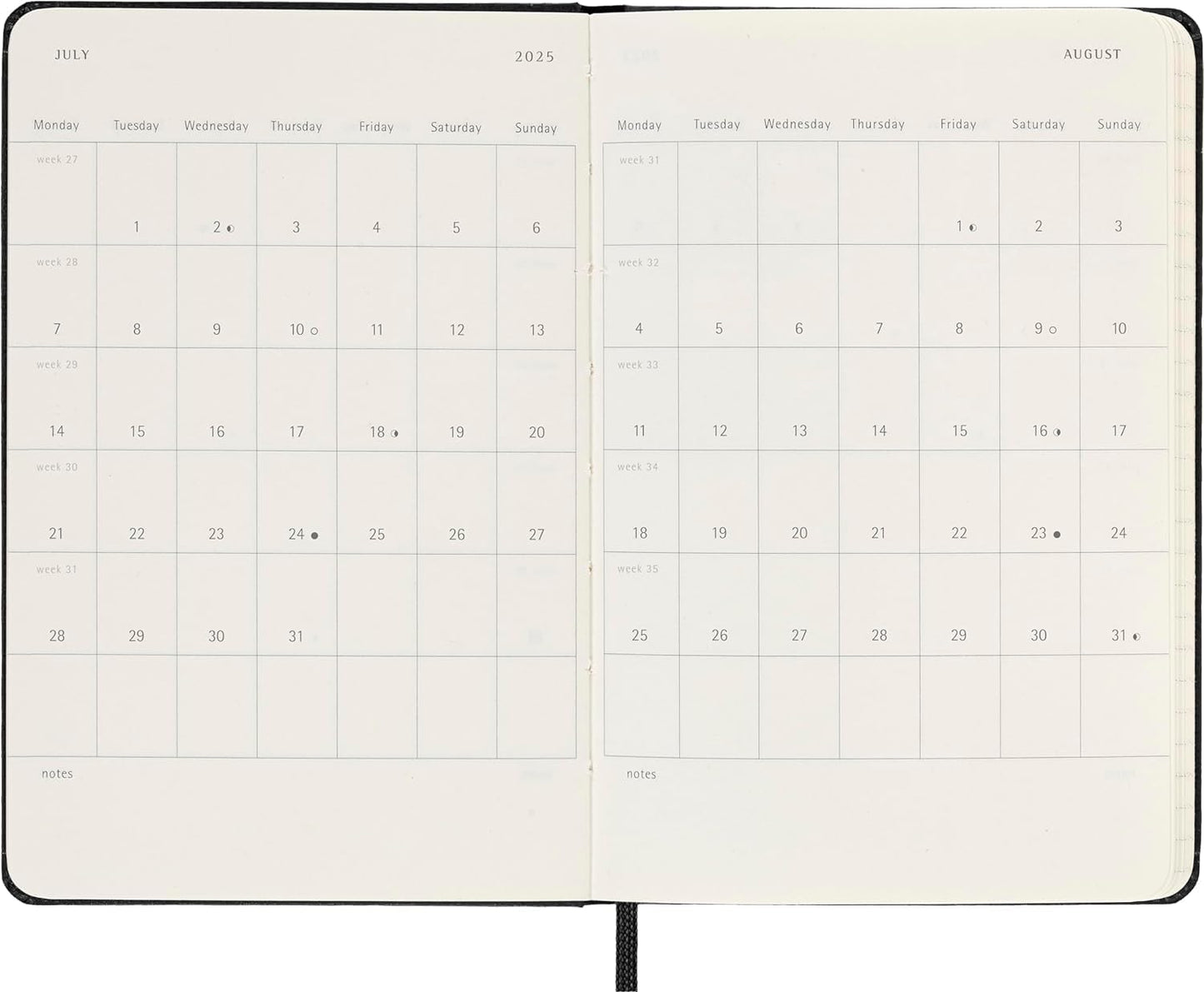 Moleskine 2025 Pocket Softcover Monthly Calendar - Black