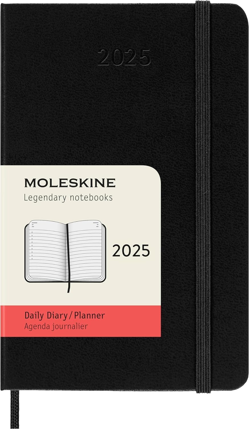 Moleskine 2025 Pocket Softcover Monthly Calendar - Black